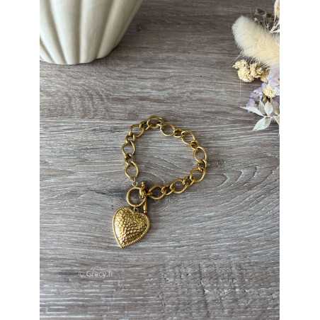 bracelet coeur doré