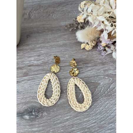 boucles d'oreilles raphia grecy bijoux acier inoxydable