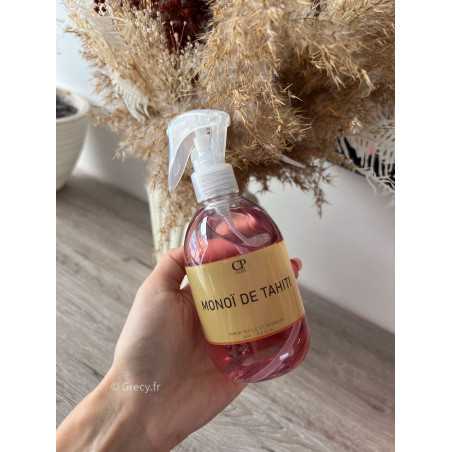 Parfum brume textile Monoï Tahiti maison linge propre sent bon grecy