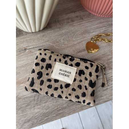 Pochette maman chérie léopard personnalisée idée cadeau gifs grecy fête mères