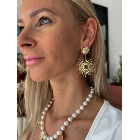 boucles d'oreilles soleil grecy acier inoxydable bijoux