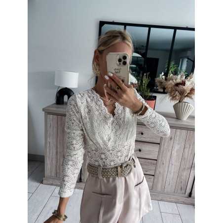 body dentelles blanc manches longues chic grecy mode tendance look blogueuse zara mango