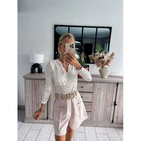 body dentelles blanc manches longues chic grecy mode tendance look blogueuse zara mango