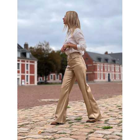 Pantalon simili cuir gold doré automne hiver mode tendance grecy