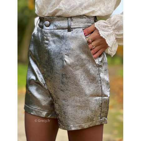 short argent gris automne hiver 2023 mode outfit sézane zara mango