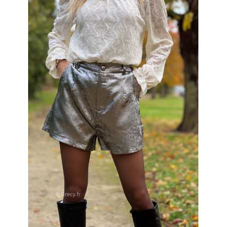 short argent gris automne hiver 2023 mode outfit sézane zara mango