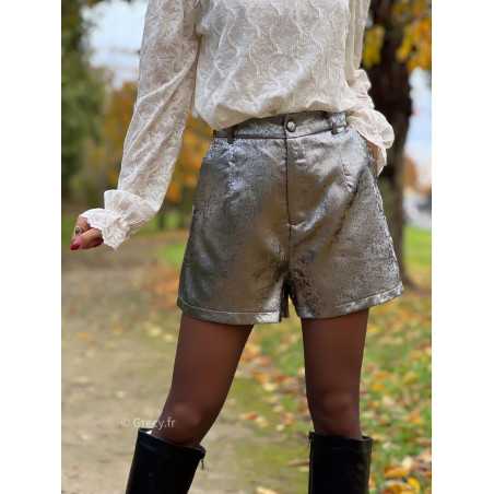 short argent gris automne hiver 2023 mode outfit sézane zara mango