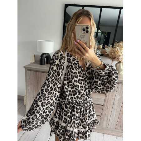 chemise oversize gaze de coton leopard printemps grecy mode ootd tenue look tendance