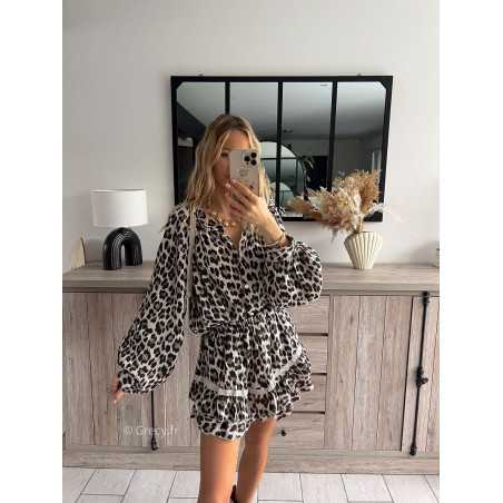 chemise oversize gaze de coton leopard printemps grecy mode ootd tenue look tendance