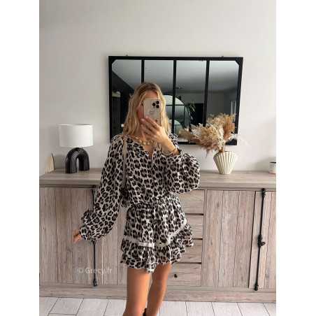 chemise oversize gaze de coton leopard printemps grecy mode ootd tenue look tendance