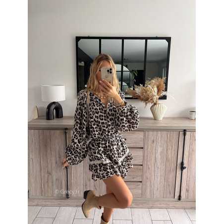 chemise oversize gaze de coton leopard printemps grecy mode ootd tenue look tendance