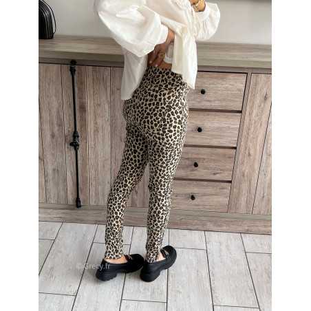 jean slim skinny leopard léopard pantalon push up été printemps 2024 mode grecy tenue ootd outfit look