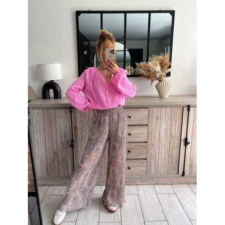 pantalon plissé kaki élastique mode tendance grecy été 2024 outfit ootd look