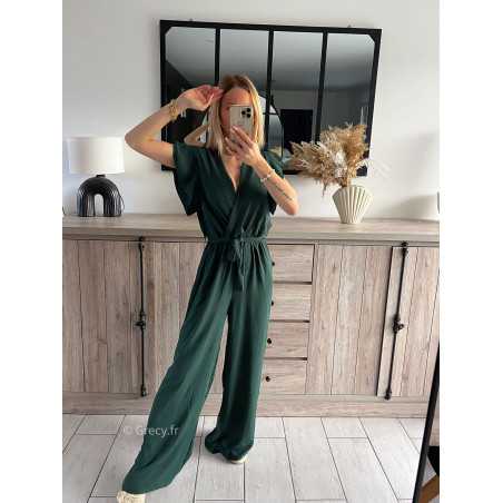 combinaison fluide vert sapin cérémonie tendance grecy été 2024 outfit ootd look