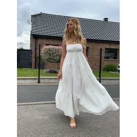 maxi dress blanche gaze de coton robe longue large été Summer 2024 mode tendance grecy look