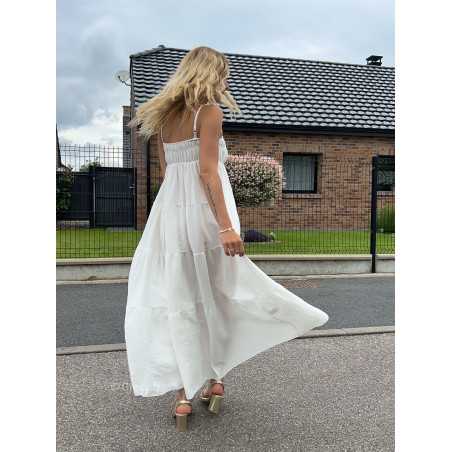 maxi dress blanche gaze de coton robe longue large été Summer 2024 mode tendance grecy look