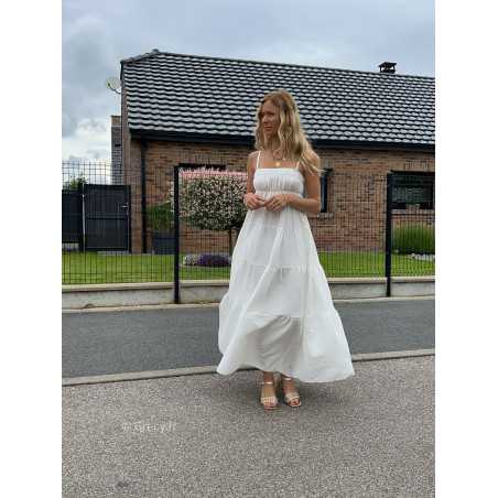 maxi dress blanche gaze de coton robe longue large été Summer 2024 mode tendance grecy look