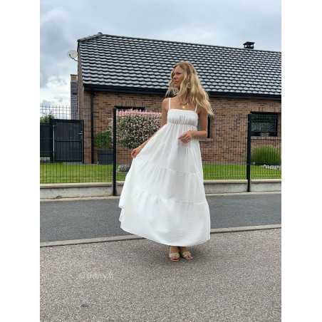 maxi dress blanche gaze de coton robe longue large été Summer 2024 mode tendance grecy look