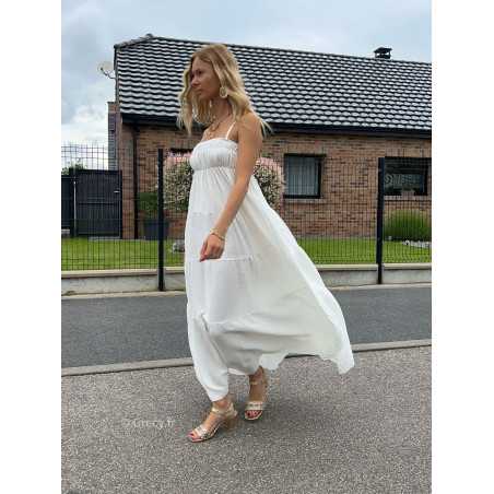 maxi dress blanche gaze de coton robe longue large été Summer 2024 mode tendance grecy look