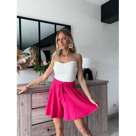 short fluide rose fuchsia grecy mode tendance look été 2024