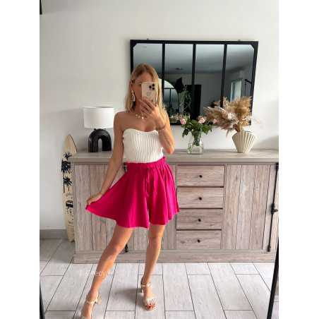 short fluide rose fuchsia grecy mode tendance look été 2024