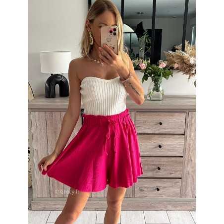 short fluide rose fuchsia grecy mode tendance look été 2024