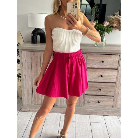 short fluide rose fuchsia grecy mode tendance look été 2024