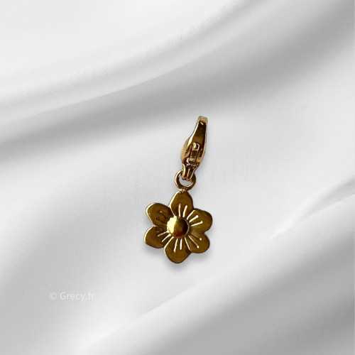 Charm petite fleur mousqueton interchangeable 1cm