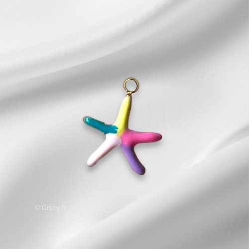 Charm étoile de mer colorée 1,4cm