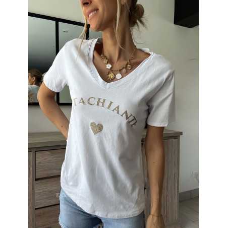 t-shirt blanc attachiante grecy look tenue mode tendance