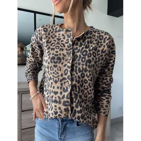 gilet leopard boutonné grecy look tenue mode tendance