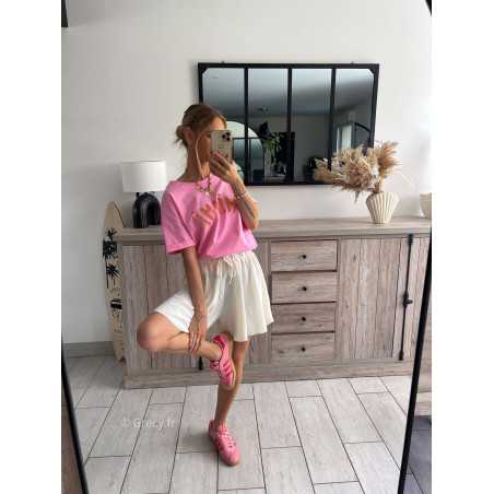 t-shirt Miami rose grecy look tenue mode tendance