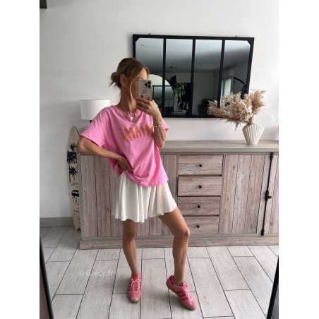 t-shirt Miami rose grecy look tenue mode tendance