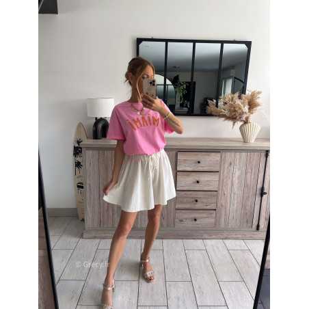 short écru blanc fluide été grecy look tenue mode tendance