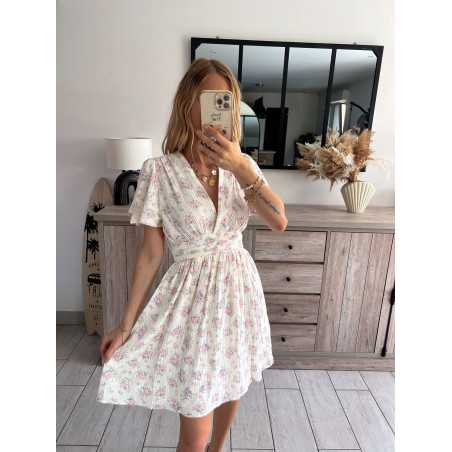 Robe courte fleurie gaze de coton grecy mode tendance outfit look