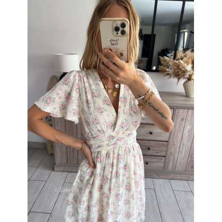 Robe courte fleurie gaze de coton grecy mode tendance outfit look