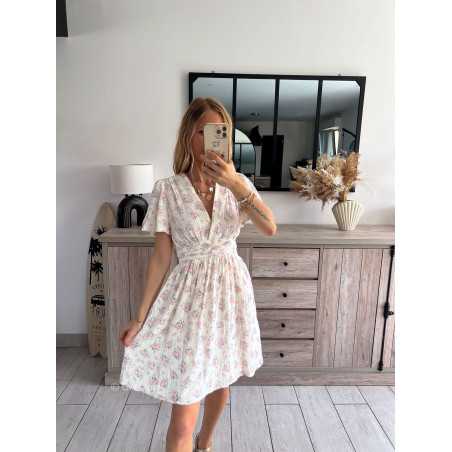 Robe courte fleurie gaze de coton grecy mode tendance outfit look