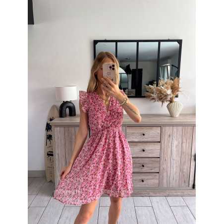 Robe courte fleurie rose grecy mode tendance outfit look