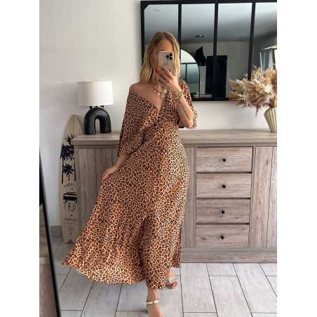 Robe longue leopard grecy mode tendance outfit look