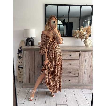 Robe longue leopard grecy mode tendance outfit look