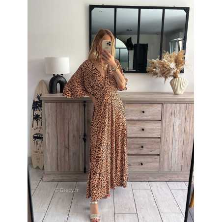 Robe longue leopard grecy mode tendance outfit look