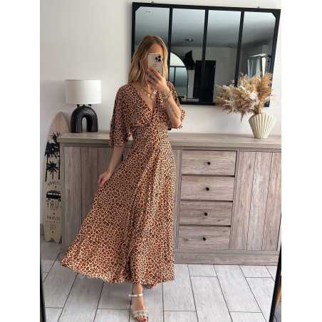 Robe longue leopard grecy mode tendance outfit look