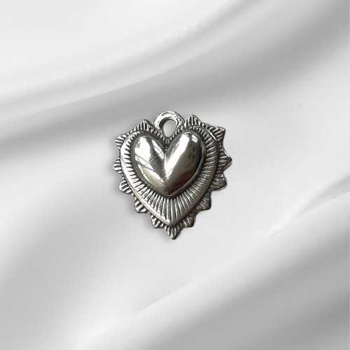 Charm coeur royal 1,8cm argenté