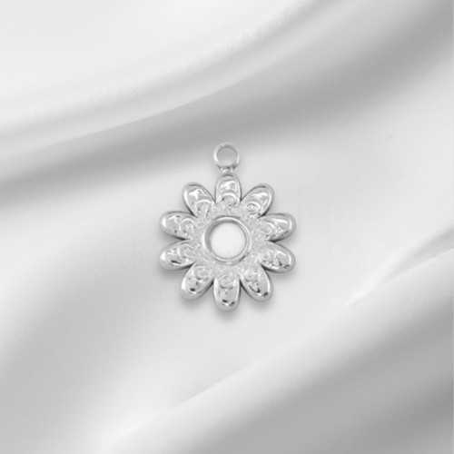 Charm fleur 1,4cm argenté