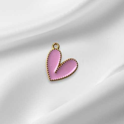 Charm coeur rose 1,9cm