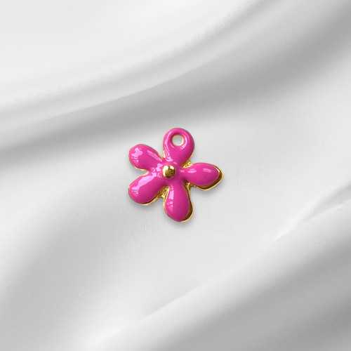 Charm fleur rose 1,4cm