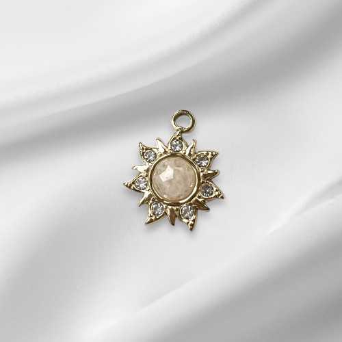 Charm soleil strass et pierre 2.4cm