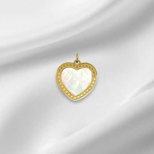 Charm coeur nacre 1,8cm