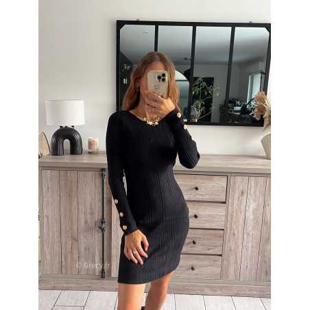 robe pull noire automne 2024 tendance look ootd grecy