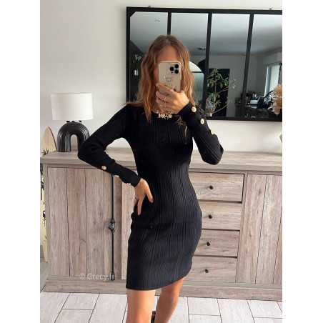 robe pull noire automne 2024 tendance look ootd grecy